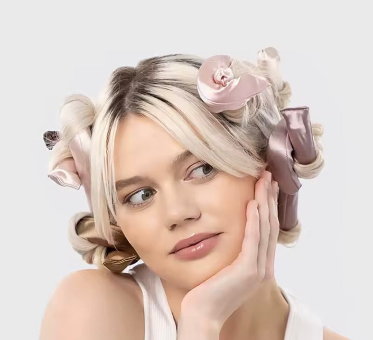Satin Heatless Curling Rod, Jumbo Flexi Rod for Overnight Curls, Soft Hair Curlers to Sleep