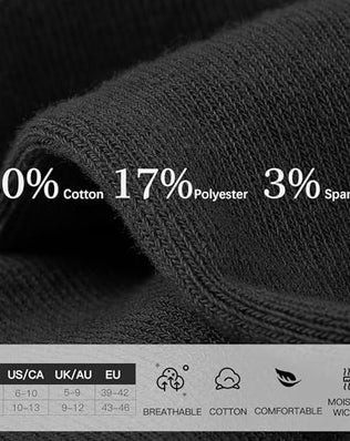 Six pairs of Problems Solved no show invisible cotton socks for loafers, ultra-low and hidden, unisex size L, shown on feet.