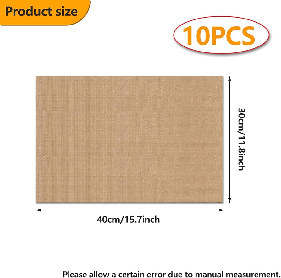 Pack of 10 Non-Stick Oven
Liners, Silicone Baking Mats & Paper, Ideal for Bottom of Oven