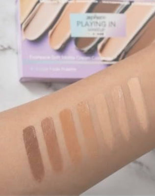Problems Solved concealer palette with smooth texture and high coverage, featuring natural finish waterproof makeup shades.