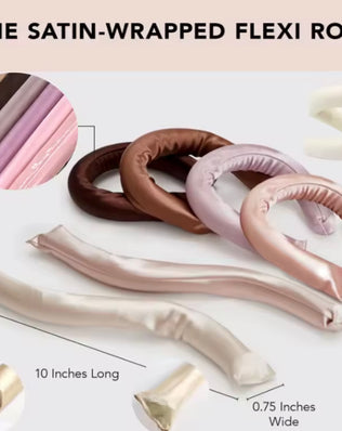 Satin Heatless Curling Rod, Jumbo Flexi Rod for Overnight Curls, Soft Hair Curlers to Sleep