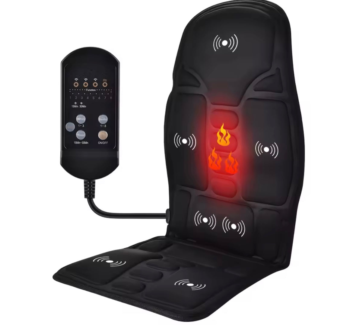 Massager Chair Pad Electric Heating Vibrating Cervical Neck Back Body Cushion - Problems Solved