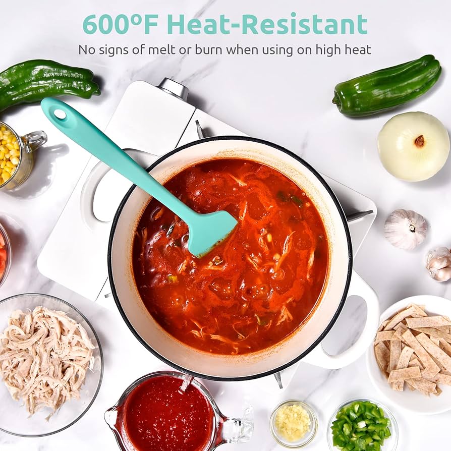 Heat Resistant Large Silicone Spatula 315°C Heat Proof Non-Stick Flexible Seamless Scraper