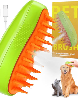 Steamy 3-in-1 Cat Steam Brush Self-Cleaning for Dogs & Cats, Massage Comb