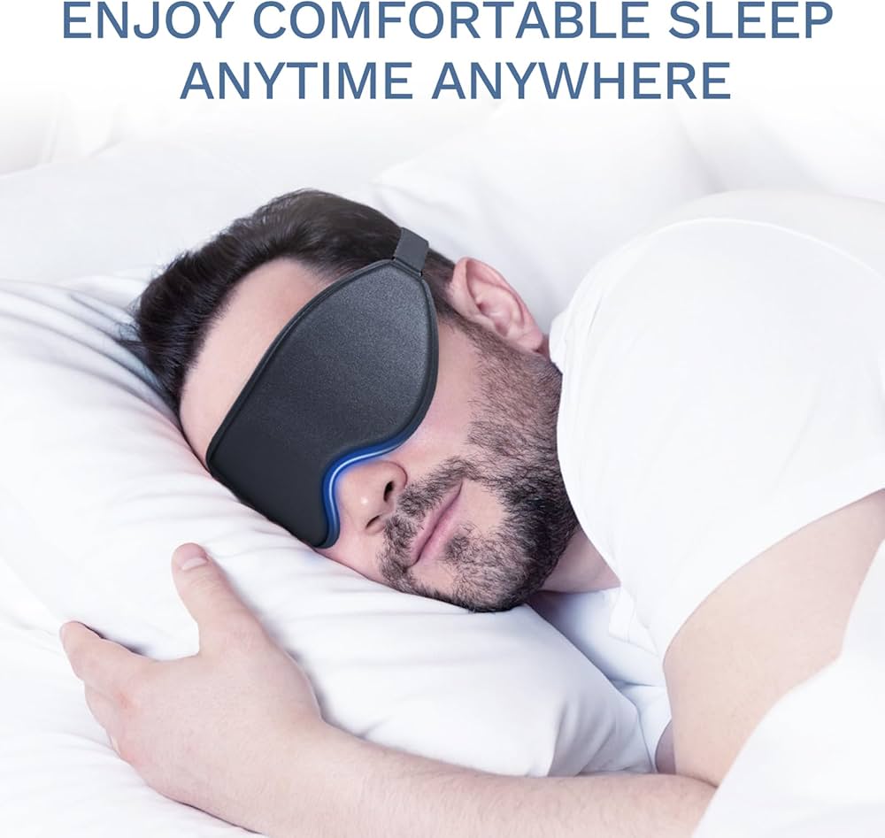 Problems Solved 99% fully block out light eye sleep mask with 3D deep contoured eyes cover for comfortable, dark sleep.
