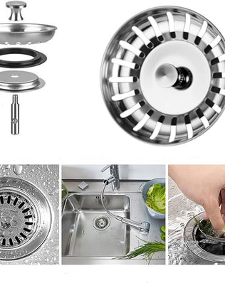 2 Pack Kitchen Sink Plug Strainer, Stainless Steel Sink Plug Replacement
