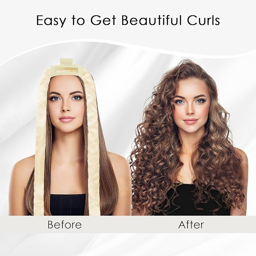 Satin Heatless Hair Curlers No Heat, 70" Heatless Curls Curlers Headband Overnight