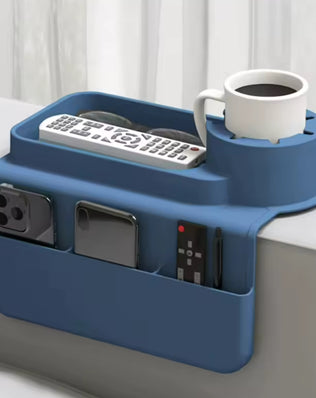 Silicone Couch Cup Holder Tray with Side Pockets Sofa Arm - Problems Solved