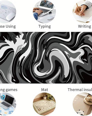 Large Problems Solved gaming mouse mat, 800×400 mm desk mouse pad with smooth surface for precise mouse control.