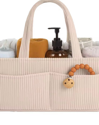 Baby Diaper Caddy Organizer for Changing Table (Cream)