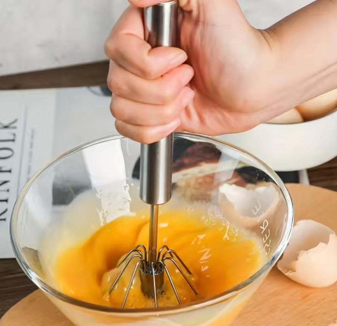 Stainless Steel Semi-Automatic Handheld Whisk - Problems Solved