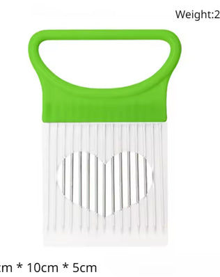 Stainless Steel Onion Slicer & Vegetable Holder - Problems Solved