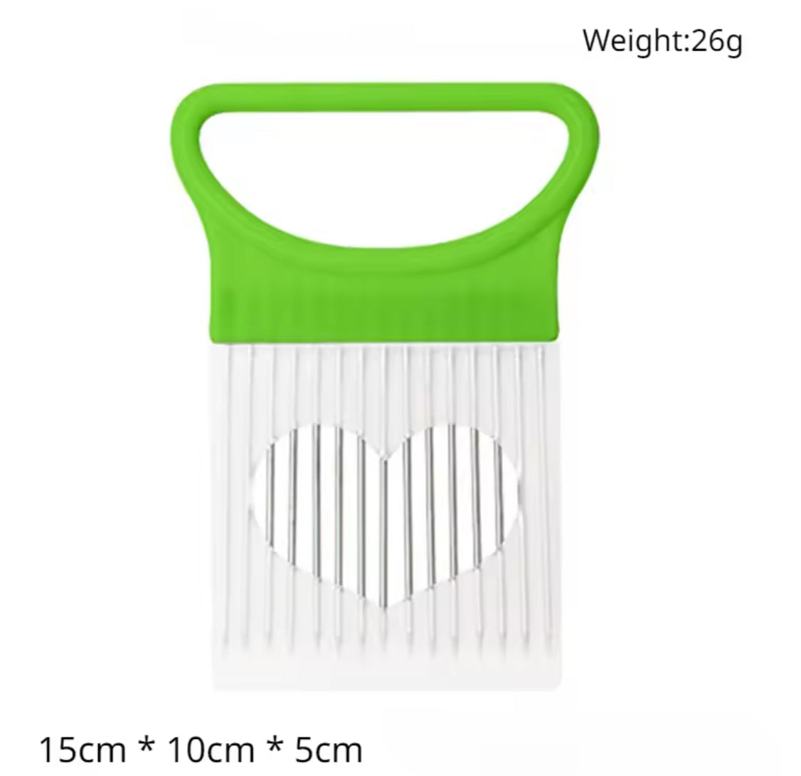 Stainless Steel Onion Slicer & Vegetable Holder - Problems Solved