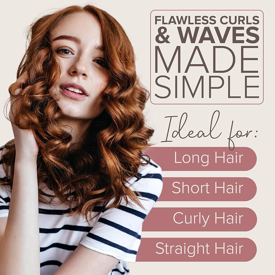 Problems Solved heatless curlers set with five soft curlers for effortless waves and curls on long hair.