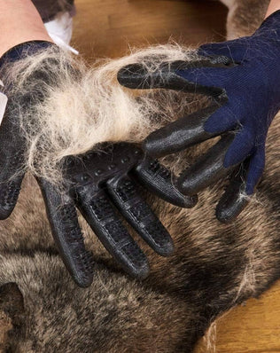 Pet Grooming Gloves Improved Five Finger Design Rubber Glove Gentle