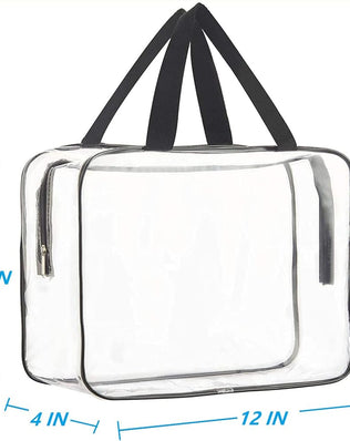 Clear Toiletry Bags, 2 Pcs Large Storage Makeup Bags Waterproof Transparent
