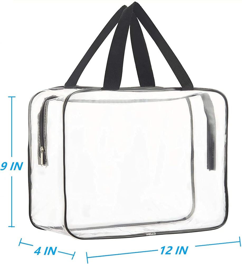 Clear Toiletry Bags, 2 Pcs Large Storage Makeup Bags Waterproof Transparent