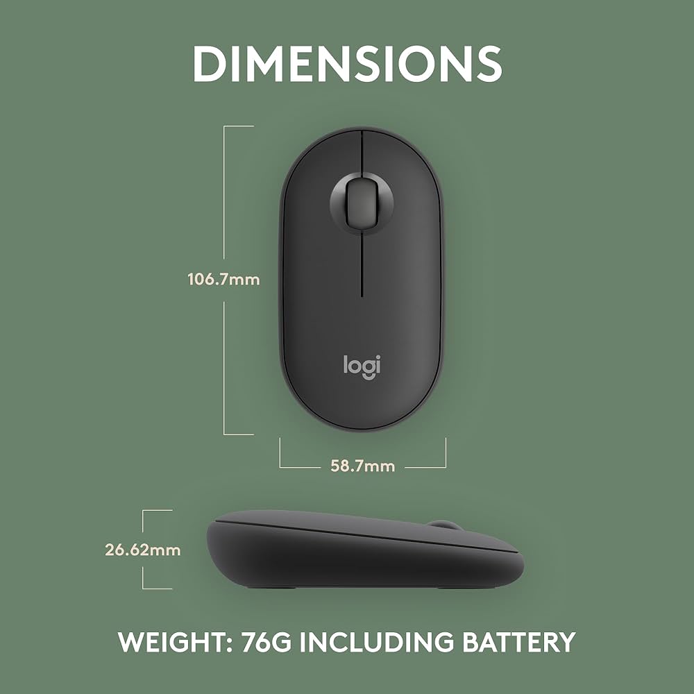 Problems Solved Logitech Pebble 2 M350s slim Bluetooth wireless mouse, portable and lightweight with a modern design.