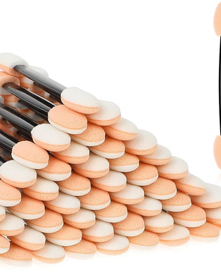 120pcs Problems Solved disposable eyeshadow applicators with 2.5-inch sponge tips for precise eye makeup application.