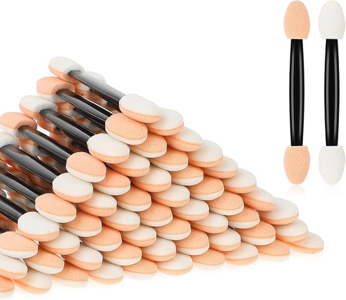 120pcs Problems Solved disposable eyeshadow applicators with 2.5-inch sponge tips for precise eye makeup application.