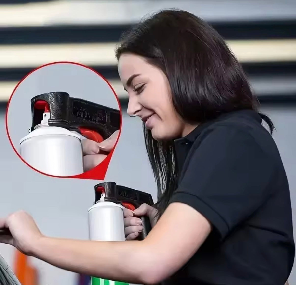 1 Pcs Plastic Portable Spray Paint Handle, Universal Reusable