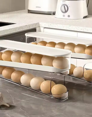Bilayer Fridge Egg Storage Box Automatic Rolling Eggs Holder Rack - Problems Solved
