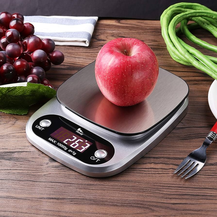 Problems Solved digital kitchen weighing scale showing 22lb capacity, multifunction electronic food and baking scale with clear display