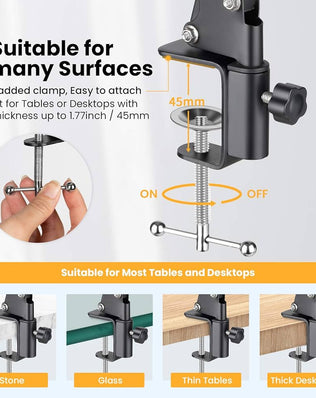 Problems Solved overhead tripod with articulating arm for phones, ideal for portable electronic mounts and video recording.