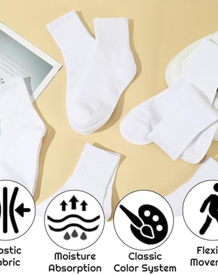 Six pairs of Problems Solved women's breathable cotton ankle socks, suitable for sports, gym, and leisure wear.