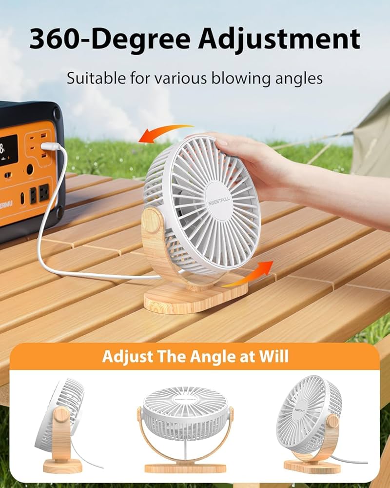Desk Fan, Small USB Desk Fan Silent, 3 Speeds Portable Personal Desktop Fan