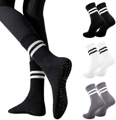 Problems Solved women's non-slip yoga socks with anti-skid soles, ideal for yoga, barre, ballet, and dance activities.