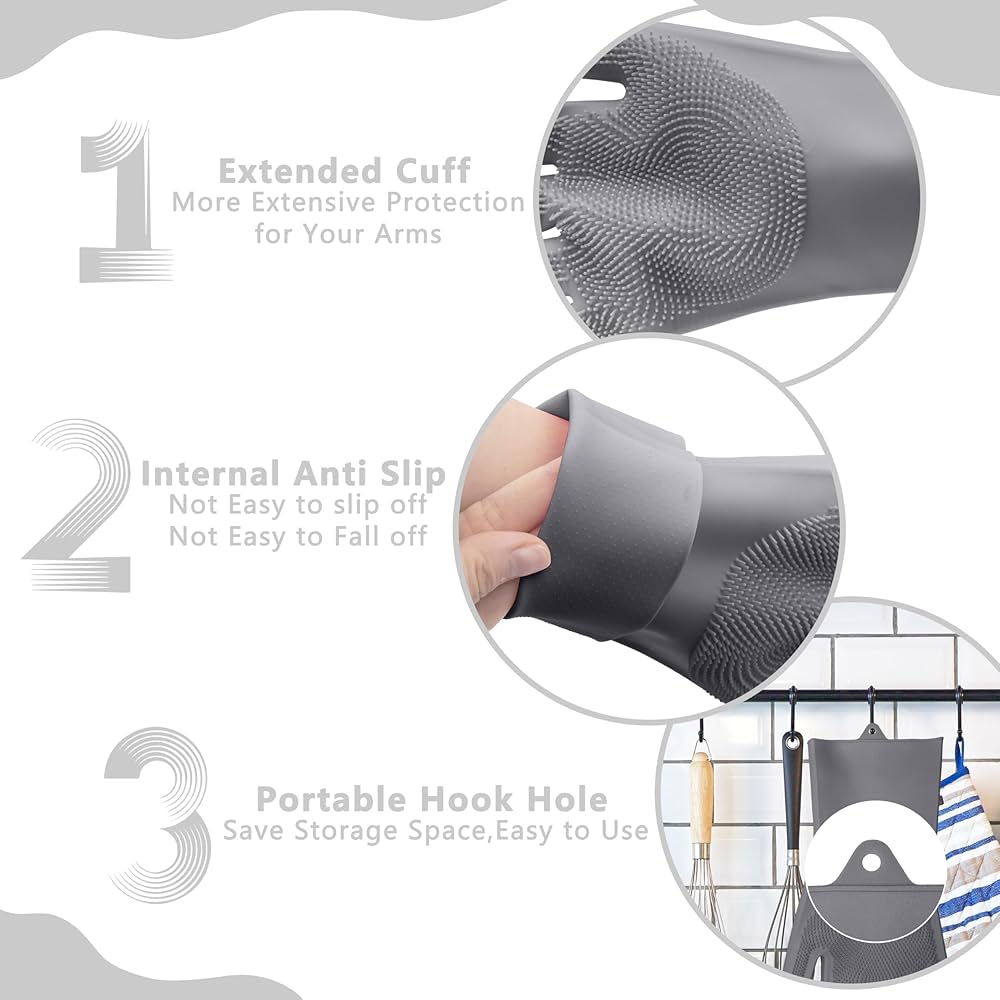 Pet Grooming Gloves-Heat Resistant Dog Washing Gloves with High-Density