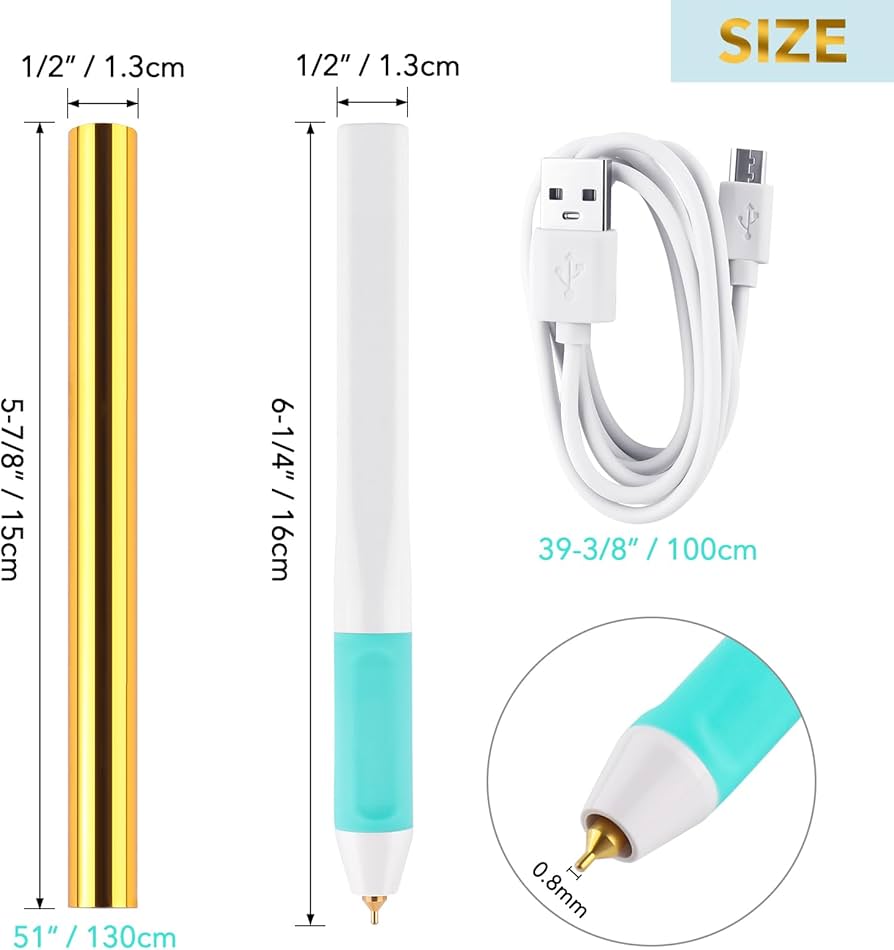Hot Heated Foil Pens & Hot Foil Roll Set for Card Making Craft Scrapbooking Drawing Pen