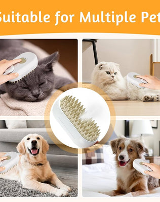 A Rechargeable 3 in 1 Multifunctional Cat Grooming Brush