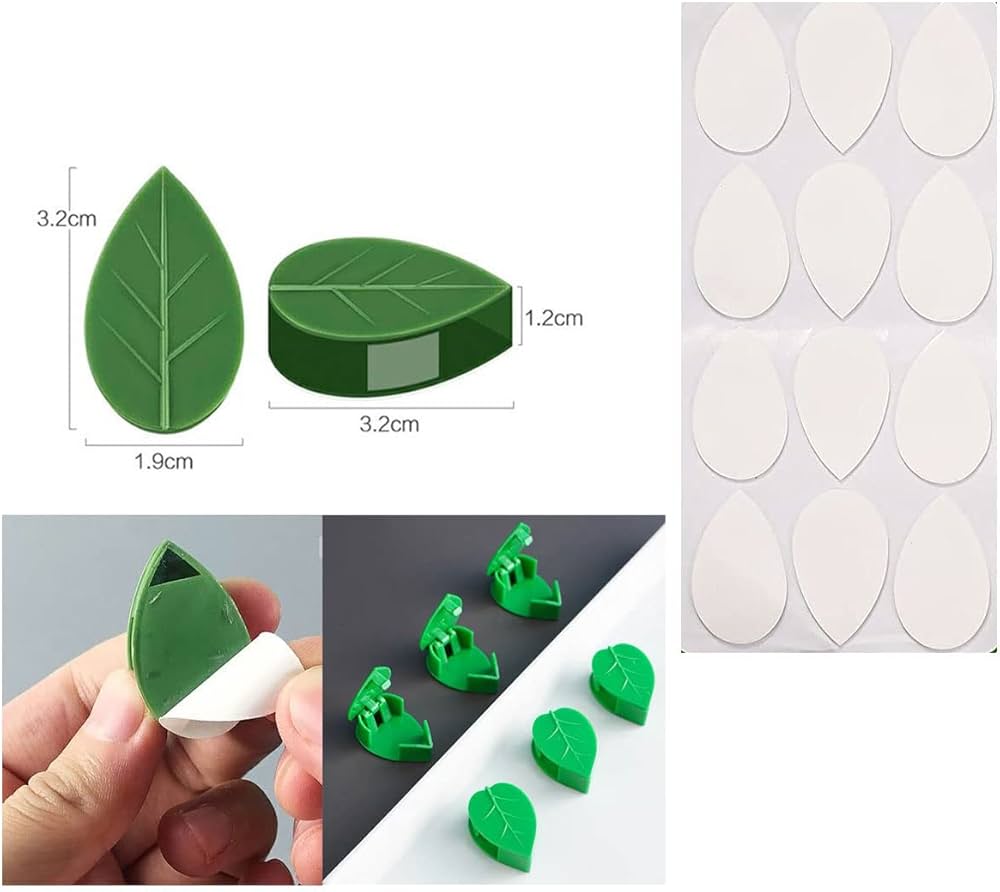 30 Pieces Plant Climbing Wall Fixture Clips, Self-Adhesive Plant Fixer Invisible Clips