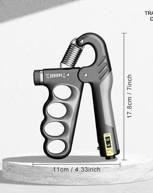 Problems Solved hand grips strengthener with built-in counter for forearm exercise and improved grip strength.