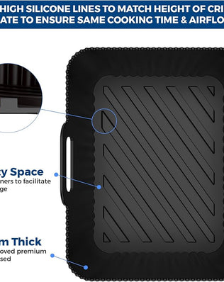 Problems Solved premium Ninja 9.5L AF400EU & DZ400EU silicone liners, 2.5mm thick, with a flexible, durable design.