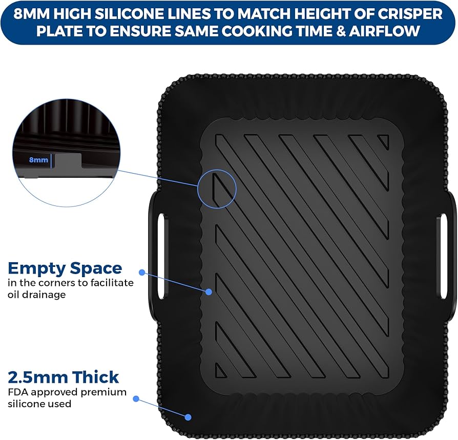 Problems Solved premium Ninja 9.5L AF400EU & DZ400EU silicone liners, 2.5mm thick, with a flexible, durable design.