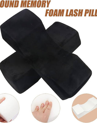 Eyelash Extension Velvet Lash Pillow Beauty Salon Memory Foam Neck Pillow (Black)