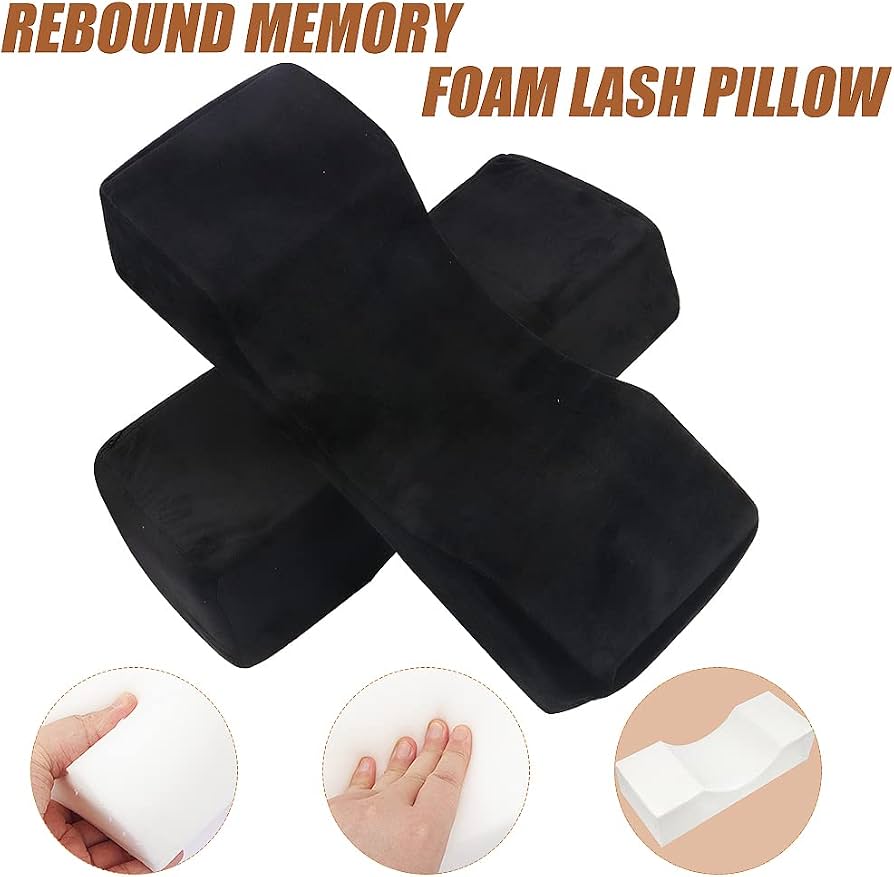 Eyelash Extension Velvet Lash Pillow Beauty Salon Memory Foam Neck Pillow (Black)