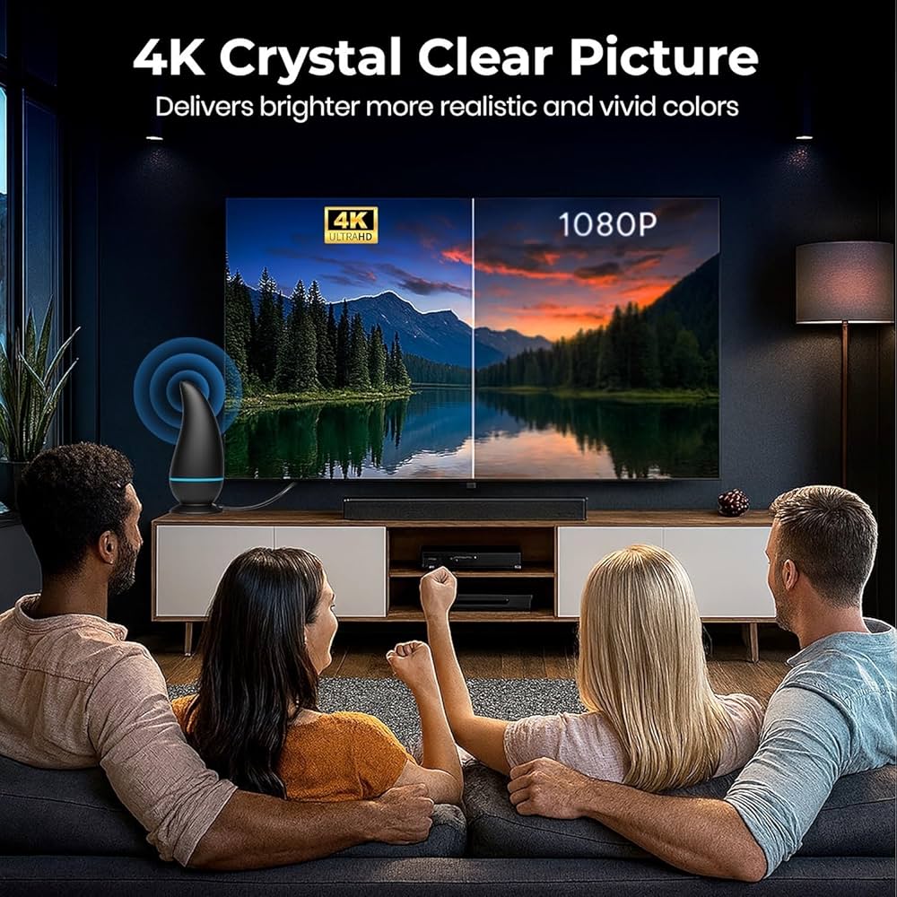 2026 Indoor TV Aerial, Digital TV Ariels Indoor 350+ Miles Long Range