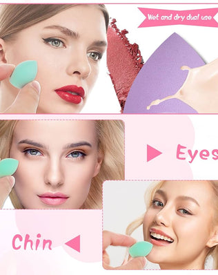 Set of 40 multi-colored mini beauty blenders by Problems Solved, professional makeup sponges for flawless application.