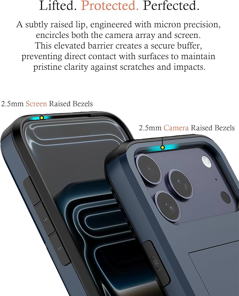 Problems Solved iPhone 17 Pro card holder case with slim design, shockproof dual-layer protection, and space for cards.