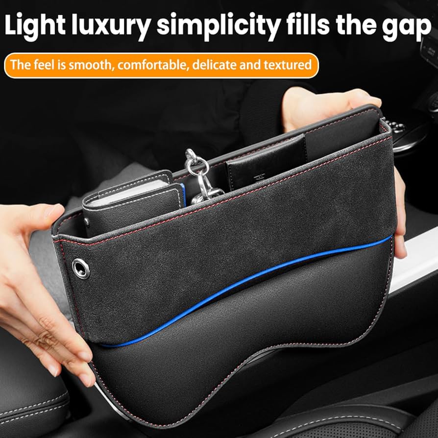 Car Seat Gap Filler Organiser, PU Leather Car Organizer for Front Seat Gap Filling