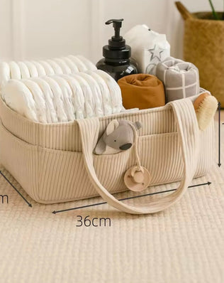 Baby Diaper Caddy Organizer for Changing Table (Cream)