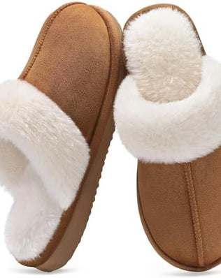 Women's Fuzzy Memory Foam Slippers Fluffy Winter House Shoes Indoor and Outdoor