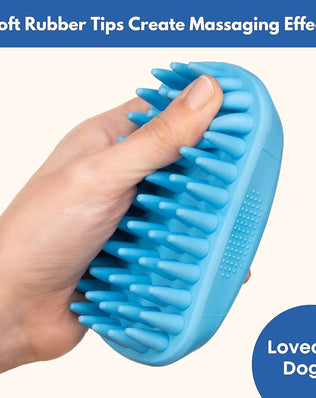 Rubber Curry Brush Dog for Short Haired Dogs Soft & Gentle Deshedding Brush