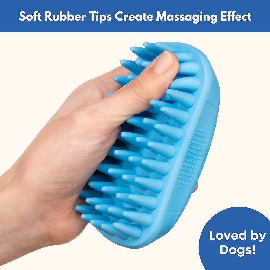 Rubber Curry Brush Dog for Short Haired Dogs Soft & Gentle Deshedding Brush