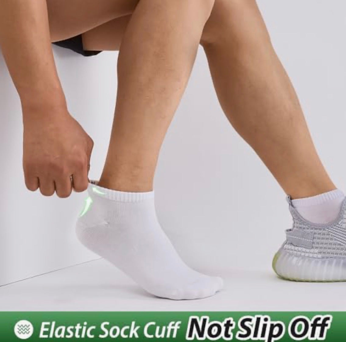 Problems Solved trainer socks for men and women, anti-blister, 6 pairs in white and black, size 9-11, shown in image