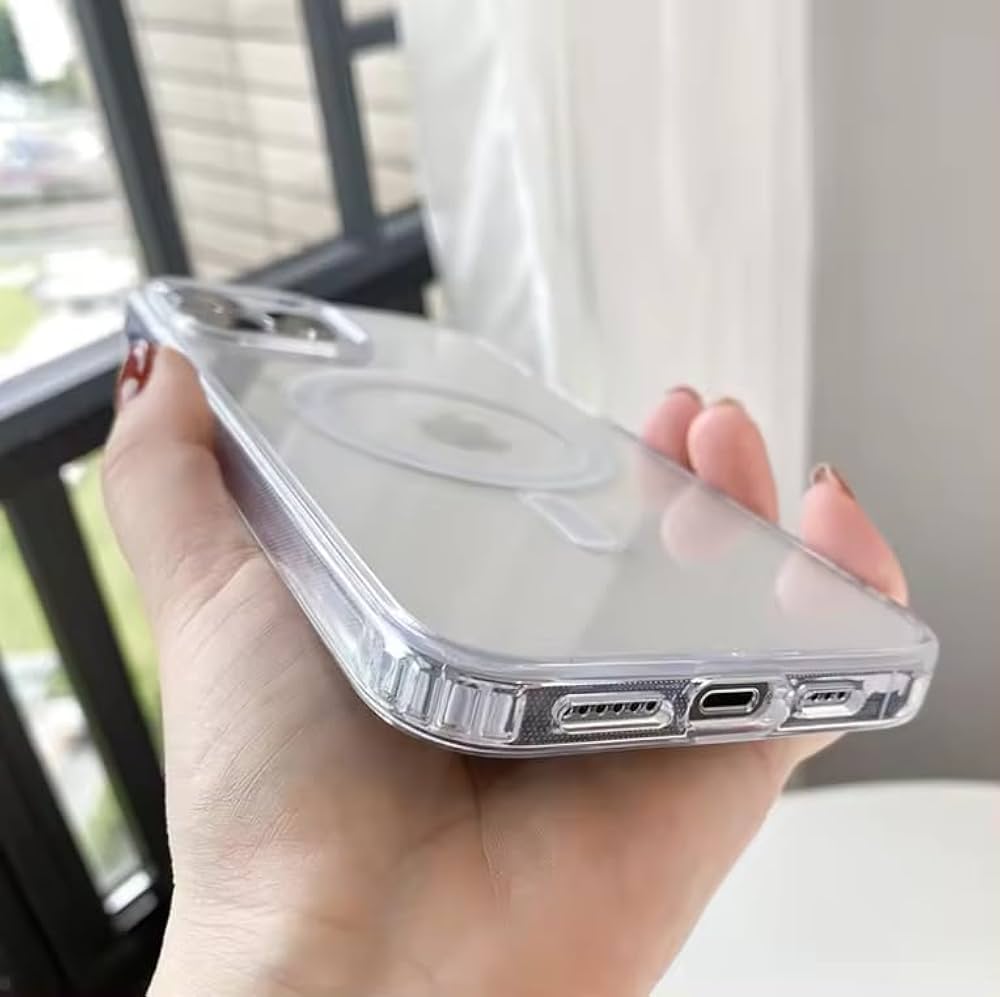 Problems Solved magnetic clear case for iPhone 11 with MagSafe compatibility, shockproof design, and transparent protective cover.